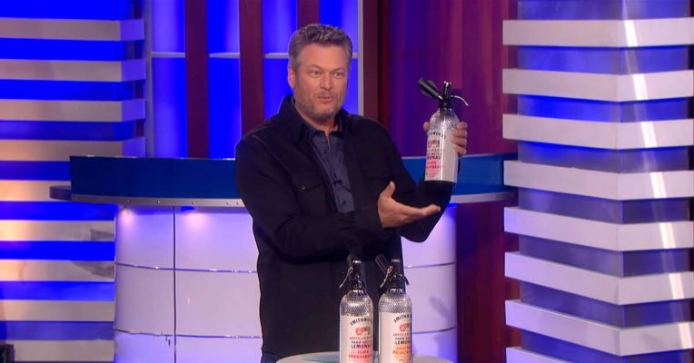 Blake Shelton Promotes Smithworks Hard Seltzer by Spraying It at Fans